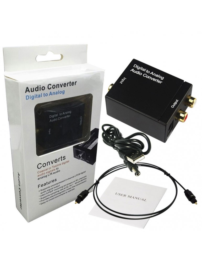 Convertidor Audio Digital Optico A Analogico Rca - JM Productos