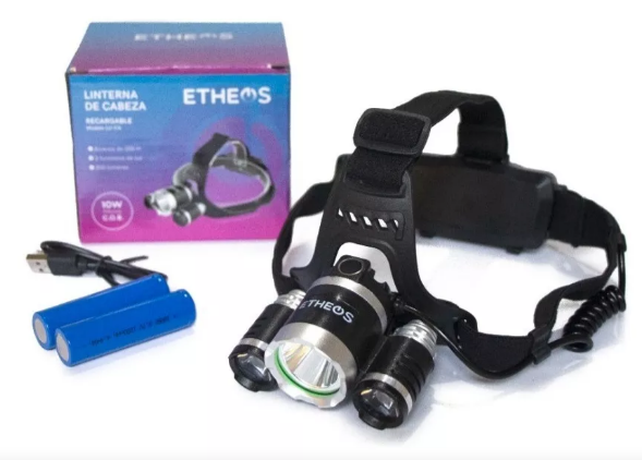 Linterna Minera Led Etheos / 3 luces Led / 5000 Lum - Image 2