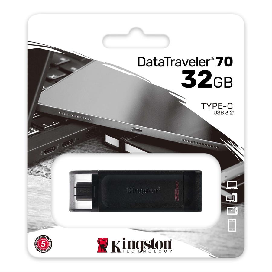 Pendrive Kingston 32gb / DataTraveler 70 / DT70 USB-C / Type C