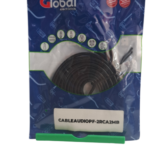 Cable Auxiliar Plug 3.5 a 2 Rca Macho / 2 metros / Global 2RCA2MB