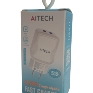 Cargador De Pared Aitech Carga Rápida / 5.8A / 2 Usb