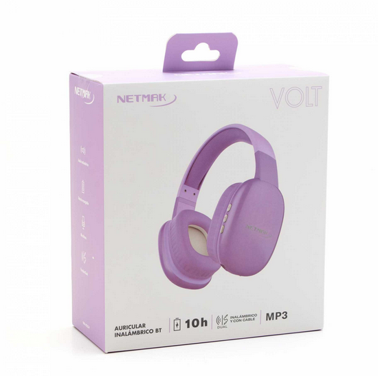 Auricular Bluetooth Netmak VOLT / NM-VOLT / Verde / Lila