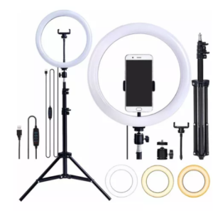 Aro Luz Led 30cm / Usb / Soporte Celu / Trípode 2.10cm / Luz calida, fria y neutra.