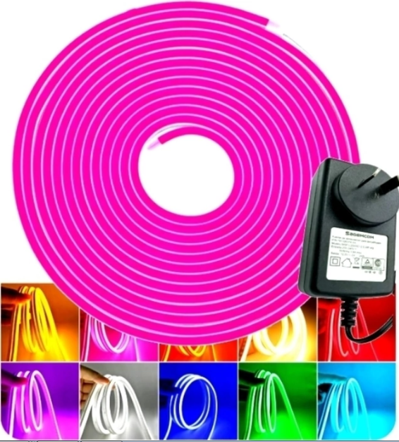 Manguera Led Neon Flexible / Colores / 5 Mts / Fuente 12v 2a - Image 2