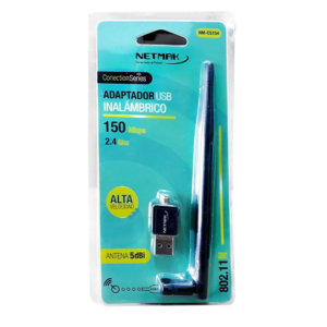 PLACA DE RED USB WIFI 150MBPS CON ANTENA / NETMAK NM-CS154