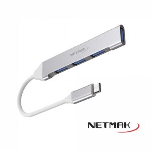 HUB TIPO-C USB / 4 PUERTOS / OTG / NETMAK NM-AC09
