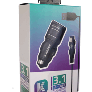 Cargador para Auto Micro USB / Carga Rápida / Karsen Estruendo / 12v / Incluye cable MicroUSB / 1081