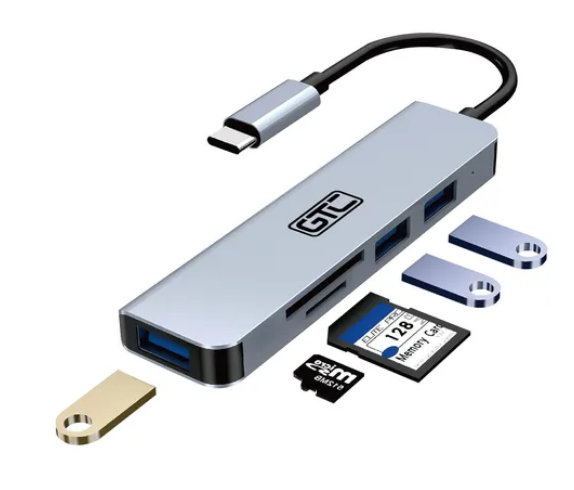 Adaptador 5 En 1 Tipo-C / GTC Hug-015 / Usb / Pc / Micro SD - Image 2