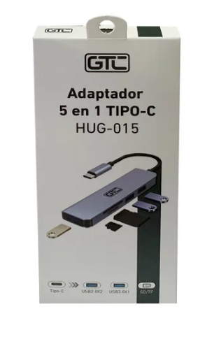 Adaptador 5 En 1 Tipo-C / GTC Hug-015 / Usb / Pc / Micro SD
