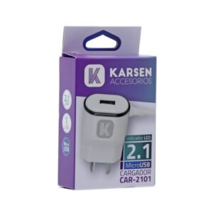 CARGADOR CELULAR KARSEN MICRO USB / 2.1A / CAR-2101 / 1316