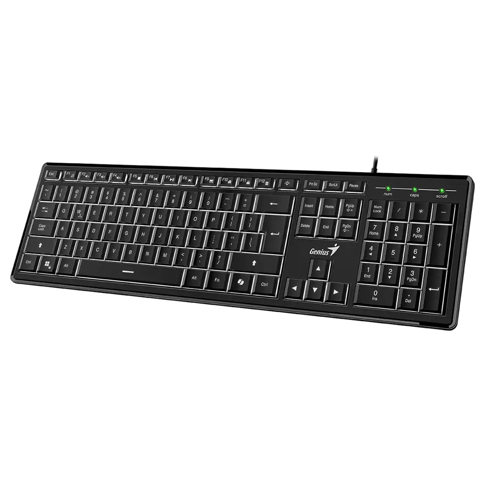 TECLADO GENIUS RETROILUMINADO / TECLAS BAJAS / USB / SLIMSTAR 820 - Image 3