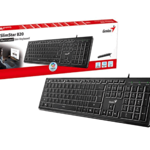 TECLADO GENIUS RETROILUMINADO / TECLAS BAJAS / USB / SLIMSTAR 820