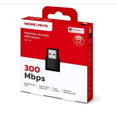 PLACA RED USB NANO MERCUSYS / MA12N / 300MBPS