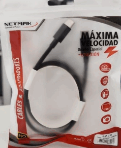 Cable USB-C a USB-C 3A M/M / 1 Metro / Netmak NM-C57