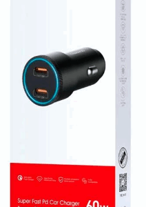 Cargador Para Auto / 2 USB Tipo C / 12V 60W  / Tranyco T-C24