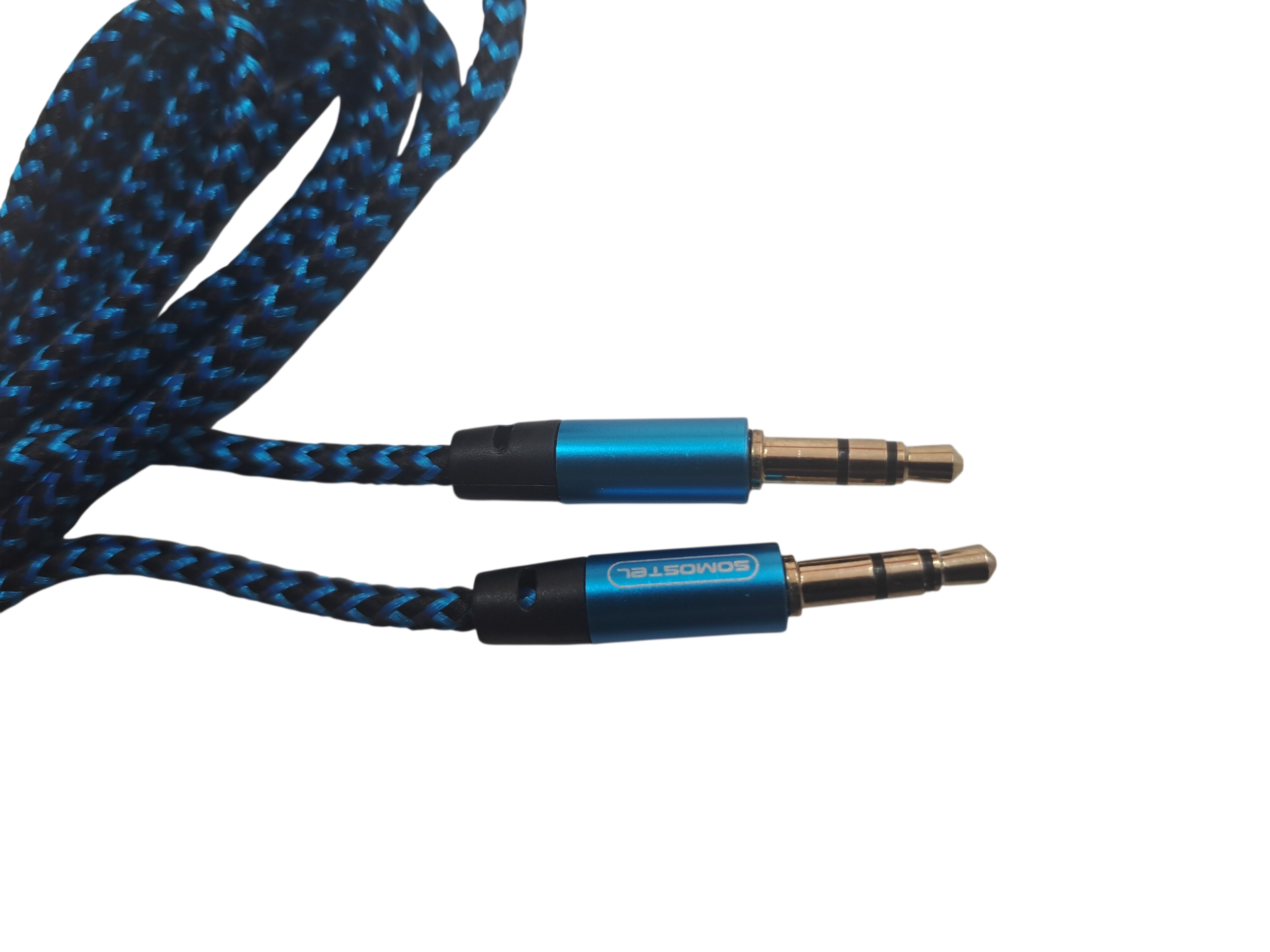CABLE AUXILIAR 3.5MM A 3.5MM / MALLADO REFORZADO / 2 Metros / BZ28 / Azul - Image 2