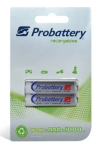 PILA RECARGABLE AAA PROBATTERY 1000MHA PACK*2