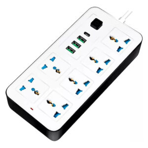 ZAPATILLA UNIVERSAL / 6 TOMAS / 3 USB / 1 TIPO C  / AMT-634