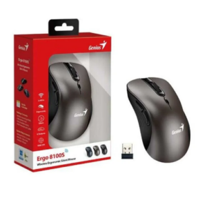 MOUSE GENIUS ERGO 8100S-AI / SILVER-GREY SILENT / INALAMBRICO 2.4G