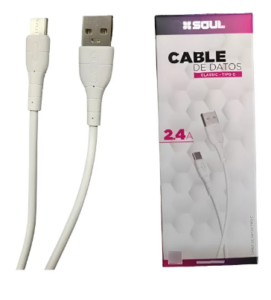 Cable USB a Tipo C / CLASSIC SOUL / 2.4 Amper / 1 metro