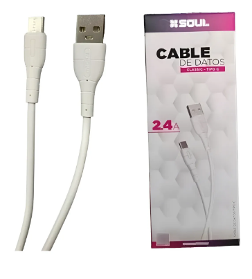 Cable USB a Tipo C / CLASSIC SOUL / 2.4 Amper / 1 metro
