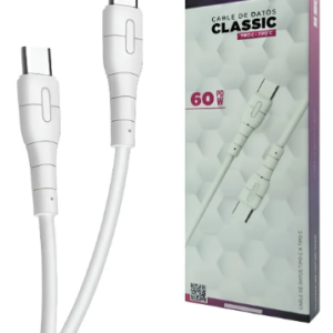 CABLE Tipo C a Tipo C / SOUL CLASSIC / 2 METROS / 60w / BLANCO