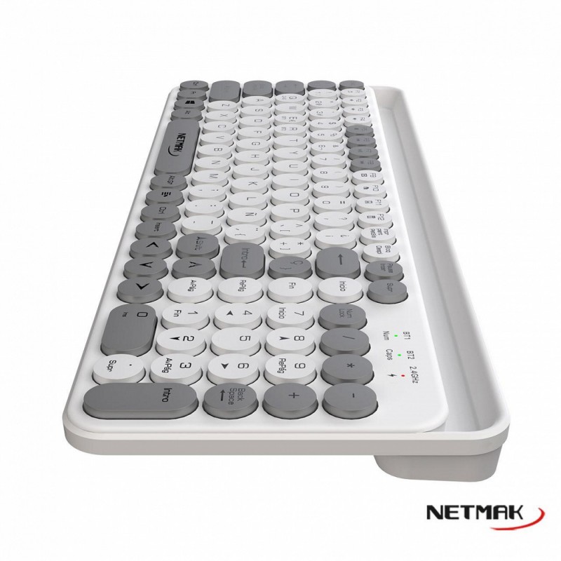 TECLADO NETMAK INALAMBRICO / BT 5.0 / NM-KB380 / BLANCO - Image 2