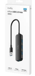 HUB CUDY UH40A / 4 PUERTOS USB 3.0/ 5Gbps