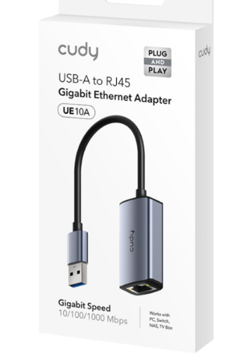 ADAPTADOR USB-A A ETHERNET RJ45 / CUDY UE10A