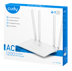 ROUTER WIRELESS CUDY WR1200 / DUAL BAND / 867Mbps 5Ghz / 300Mbps 2.4Ghz