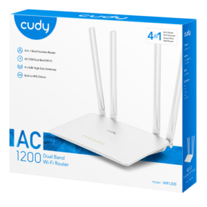 ROUTER WIRELESS CUDY WR1200 /  DUAL BAND / 867Mbps 5Ghz / 300Mbps 2.4Ghz