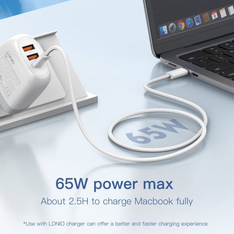 Cable USB Type C a C / 65 W / LDNIO LC901C / USB 3.2 / 1 metro - Image 5