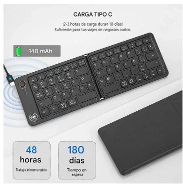 TECLADO INALAMBRICO BLUETOOTH PLEGABLE / SOUL KBT02 - Image 2