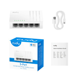 SWITCH 5 PUERTOS 10/100/1000Mbps/ Cudy GS105U / USB C