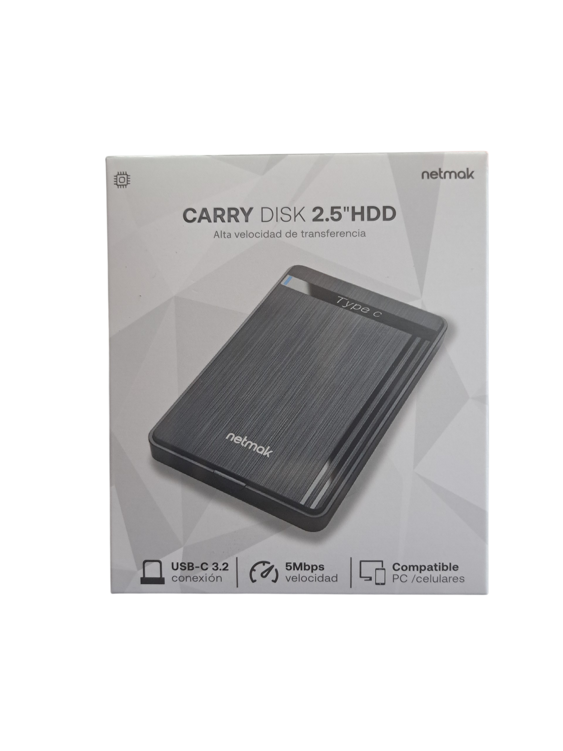 CARRY DISK NETMAK / NM-CASE-C / USB-C 3.2 / 2.5" HDD-SSD