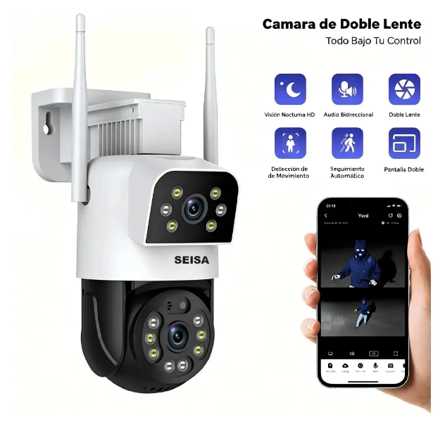 CAMARA IP EXTERIOR / DOBLE LENTE / WIFI FULL HD 1080P / SEISA IPC-ZAS08 - Imagen 3