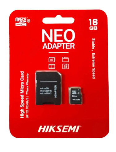 MICRO SD XC 16.00 GB HIKSEMI NEO 2 EN 1 CLASE 10