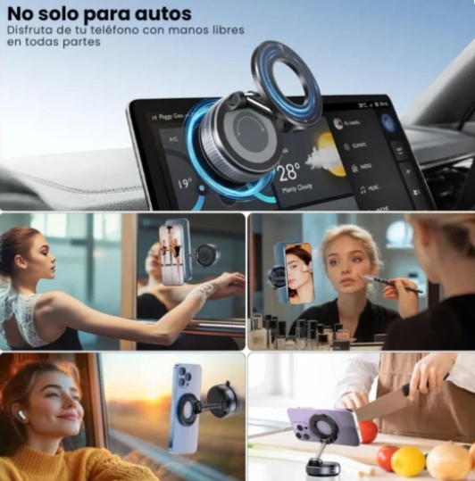 Soporte Magnético p/Celular / Rotación 360 / Ventosa / Multisuperficies Auto Vidrio Madera Espejos / K007 - Imagen 3