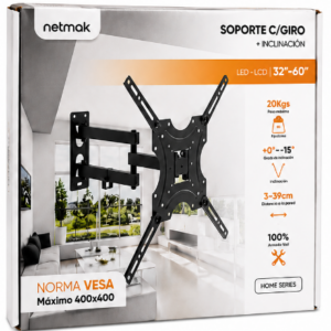 SOPORTE TV NETMAK NM-ST36 32" A 60" VESA 400X400