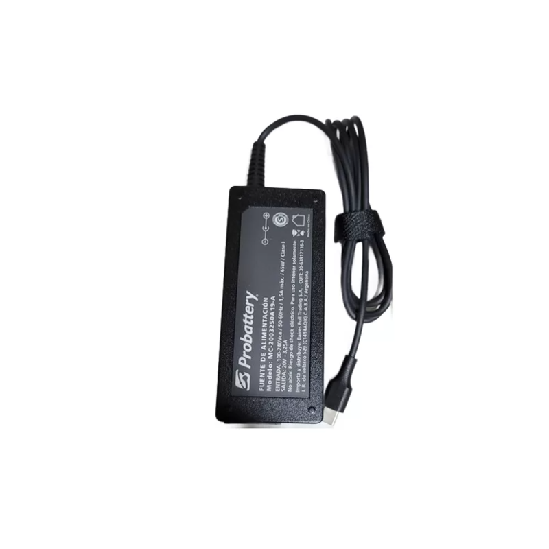 FUENTE NOTEBOOK PROBATTERY / 20V / 3.25A / 65W / MC-2003250A19-A / LENOVO – HP