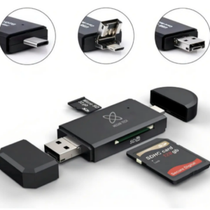LECTOR DE TARJETAS DE MEMORIA 3 en 1 / USB / USB-C / Micro USB