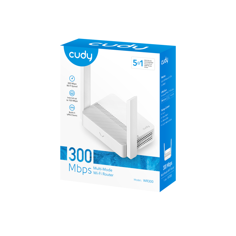 ROUTER WIRELESS CUDY WR300 / 300MBPS / 5 EN 1